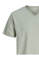 JREBWINDOM SPLIT NECK SS TEE - ΠΡΑΣΙΝΟ