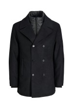 JJEDETROIT PEACOAT STYD AW25 - ΜΑΥΡΟ