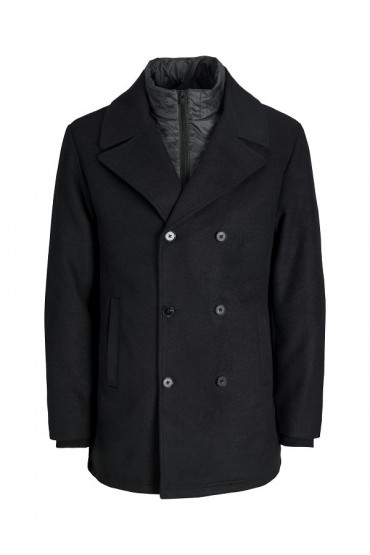 JJEDETROIT PEACOAT STYD AW25 - ΜΑΥΡΟ