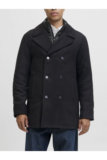 JJEDETROIT PEACOAT STYD AW25 - ΜΑΥΡΟ