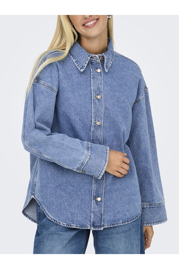 ONLSOPHIE L/S OVERSIZED DNM JKT SIK - ΜΠΛΕ