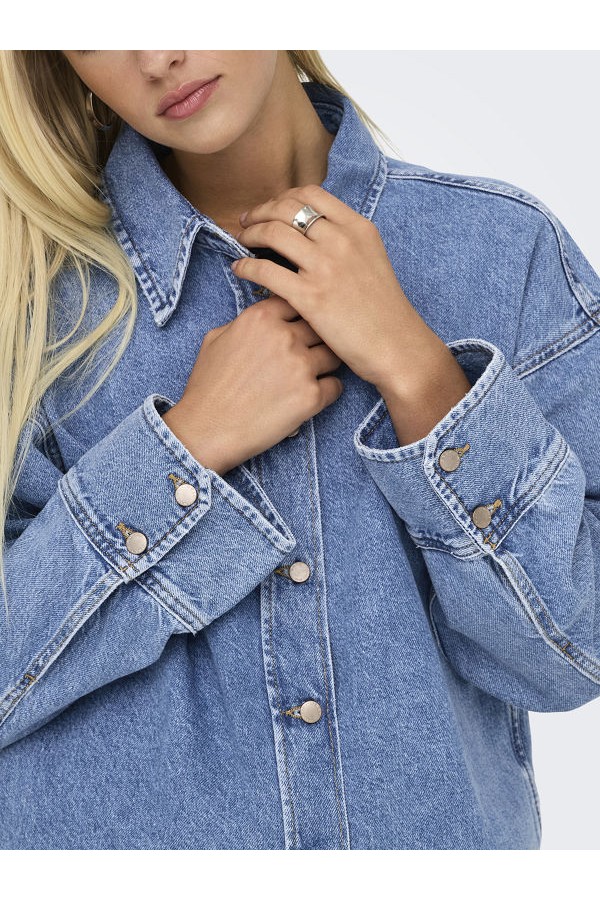 ONLSOPHIE L/S OVERSIZED DNM JKT SIK - ΜΠΛΕ