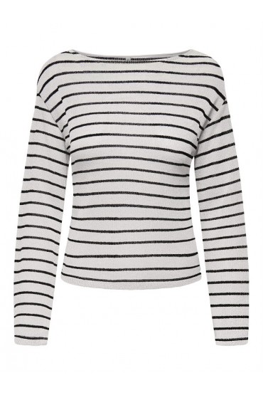 ONLSPEZIA L/S BOATNECK TOP MOCH JRS - ΛΕΥΚΟ