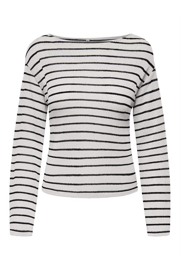 ONLSPEZIA L/S BOATNECK TOP MOCH JRS - ΛΕΥΚΟ