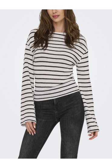 ONLSPEZIA L/S BOATNECK TOP MOCH JRS - ΛΕΥΚΟ