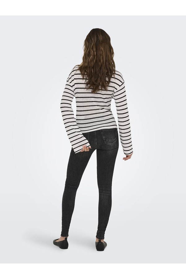 ONLSPEZIA L/S BOATNECK TOP MOCH JRS - ΛΕΥΚΟ