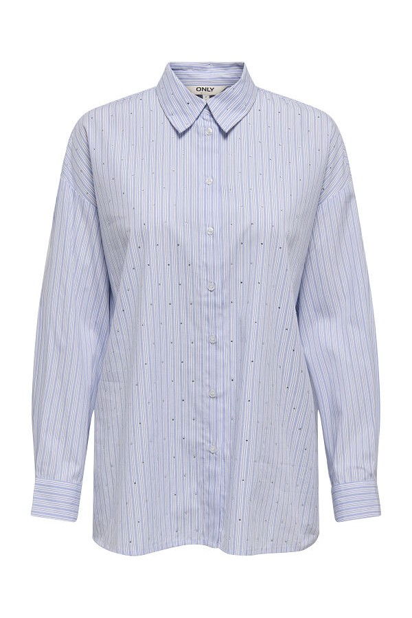 ONLRIMINI LIFE LS RHINES SHIRT MOCH WVN - ΜΠΛΕ ΑΝΟΙΧΤΟ