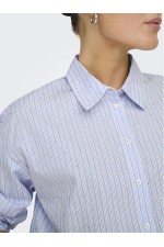 ONLRIMINI LIFE LS RHINES SHIRT MOCH WVN - ΜΠΛΕ ΑΝΟΙΧΤΟ