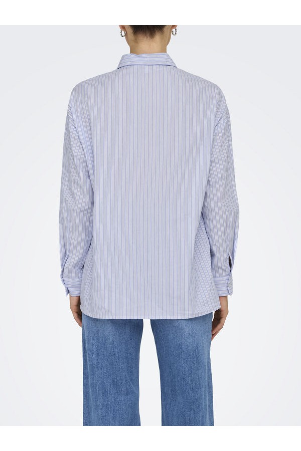 ONLRIMINI LIFE LS RHINES SHIRT MOCH WVN - ΜΠΛΕ ΑΝΟΙΧΤΟ