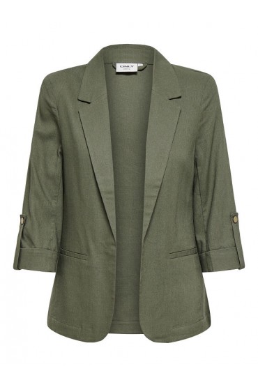 ONLGOA 3/4 UNLINE LINEN BL BLAZER CC TLR - ΠΡΑΣΙΝΟ
