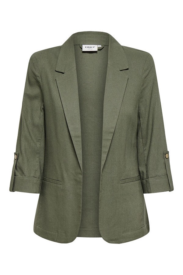ONLGOA 3/4 UNLINE LINEN BL BLAZER CC TLR - ΠΡΑΣΙΝΟ