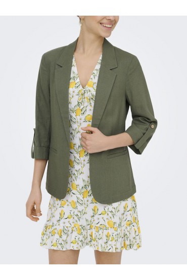 ONLGOA 3/4 UNLINE LINEN BL BLAZER CC TLR - ΠΡΑΣΙΝΟ
