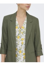 ONLGOA 3/4 UNLINE LINEN BL BLAZER CC TLR - ΠΡΑΣΙΝΟ