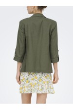 ONLGOA 3/4 UNLINE LINEN BL BLAZER CC TLR - ΠΡΑΣΙΝΟ
