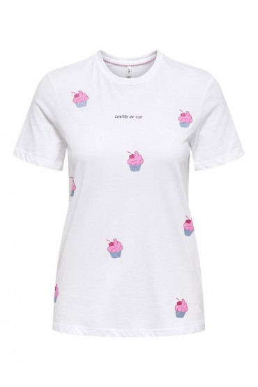 ONLKITA S/S GLAM TOP BOX JRS - ΛΕΥΚΟ