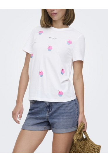 ONLKITA S/S GLAM TOP BOX JRS - ΛΕΥΚΟ