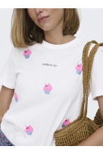 ONLKITA S/S GLAM TOP BOX JRS - ΛΕΥΚΟ