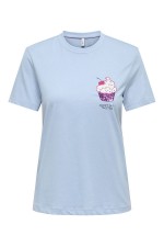 ONLKITA S/S GLAM TOP BOX JRS - ΜΠΛΕ ΑΝΟΙΧΤΟ