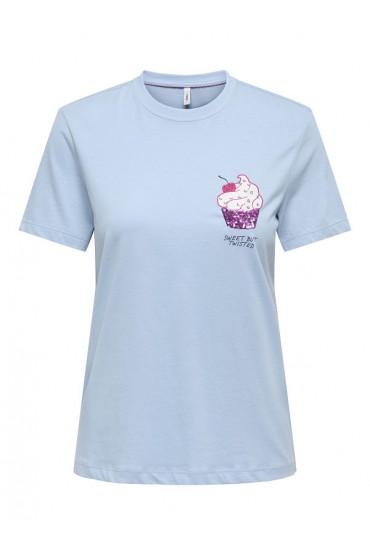 ONLKITA S/S GLAM TOP BOX JRS - ΜΠΛΕ ΑΝΟΙΧΤΟ