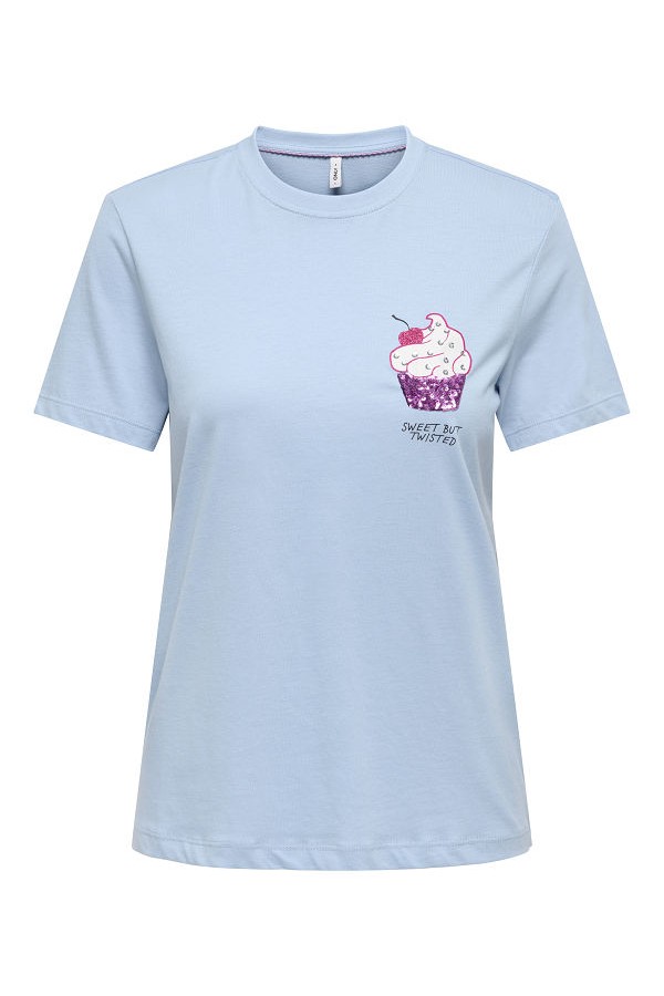 ONLKITA S/S GLAM TOP BOX JRS - ΜΠΛΕ ΑΝΟΙΧΤΟ