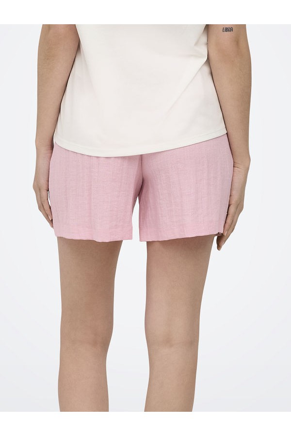 ONLITA HW LINEN LOOK SHORTS TLR - ΡΟΖ