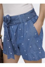 ONLNOVA AZURE TALIA SHORTS WVN - ΜΠΛΕ