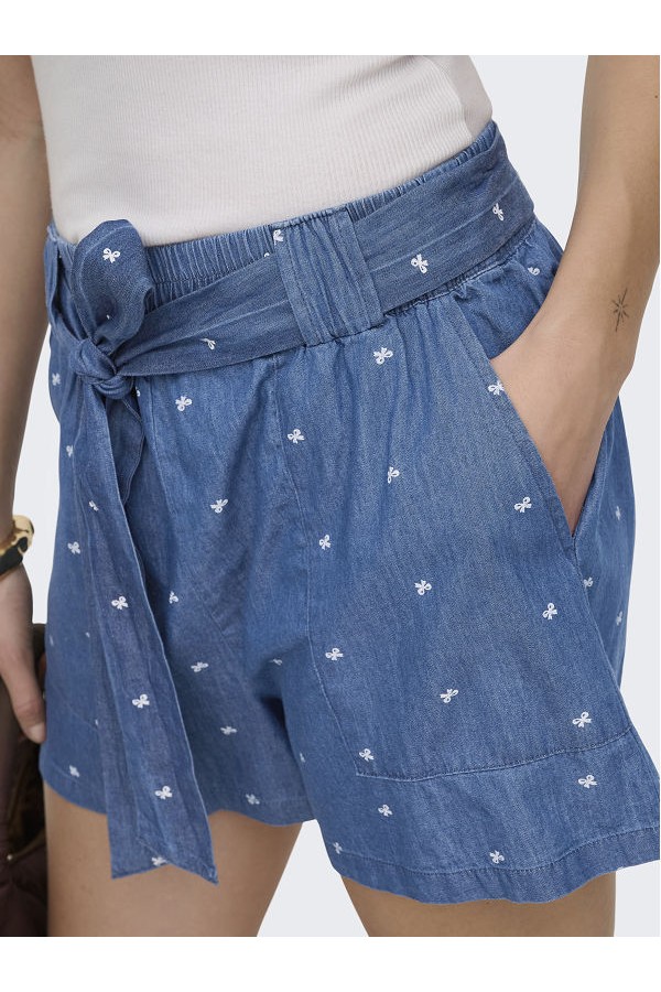ONLNOVA AZURE TALIA SHORTS WVN - ΜΠΛΕ