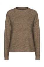 PCJULIANA LS O-NECK KNIT NOOS BC - ΚΑΦΕ