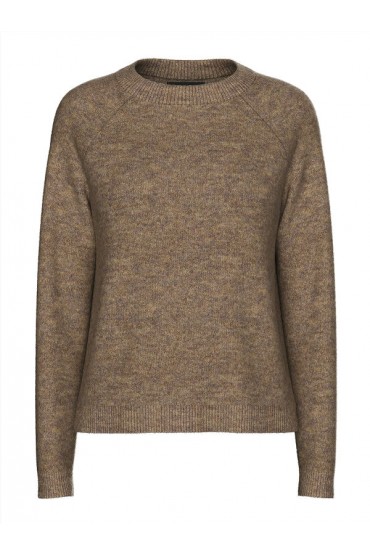 PCJULIANA LS O-NECK KNIT NOOS BC - ΚΑΦΕ