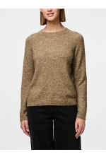 PCJULIANA LS O-NECK KNIT NOOS BC - ΚΑΦΕ
