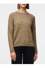 PCJULIANA LS O-NECK KNIT NOOS BC - ΚΑΦΕ