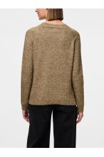 PCJULIANA LS O-NECK KNIT NOOS BC - ΚΑΦΕ