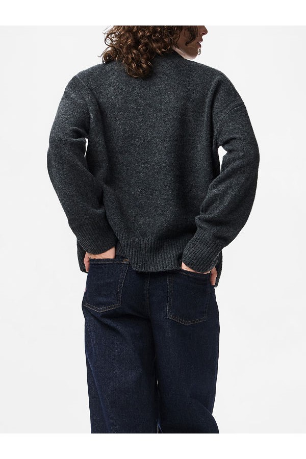 PCANA LS O-NECK KNIT PWP BC - ΓΚΡΙ