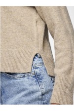 PCMALOU LS O-NECK CUTLINE KNIT NOOS BC - ΜΠΕΖ