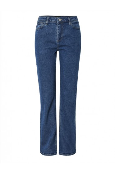 PCKELLY MW STRAIGHT JEANS - ΜΠΛΕ