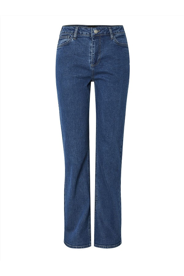 PCKELLY MW STRAIGHT JEANS - ΜΠΛΕ