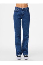 PCKELLY MW STRAIGHT JEANS - ΜΠΛΕ