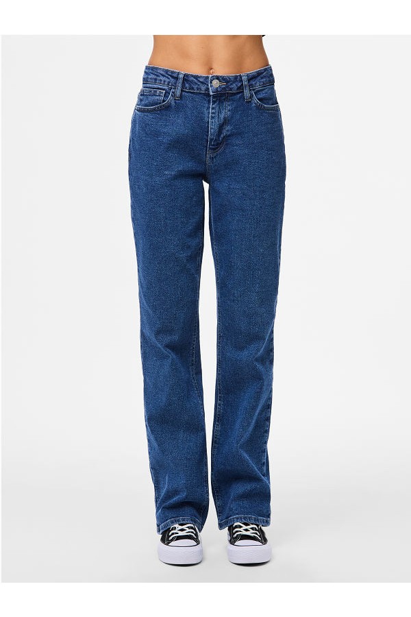 PCKELLY MW STRAIGHT JEANS - ΜΠΛΕ