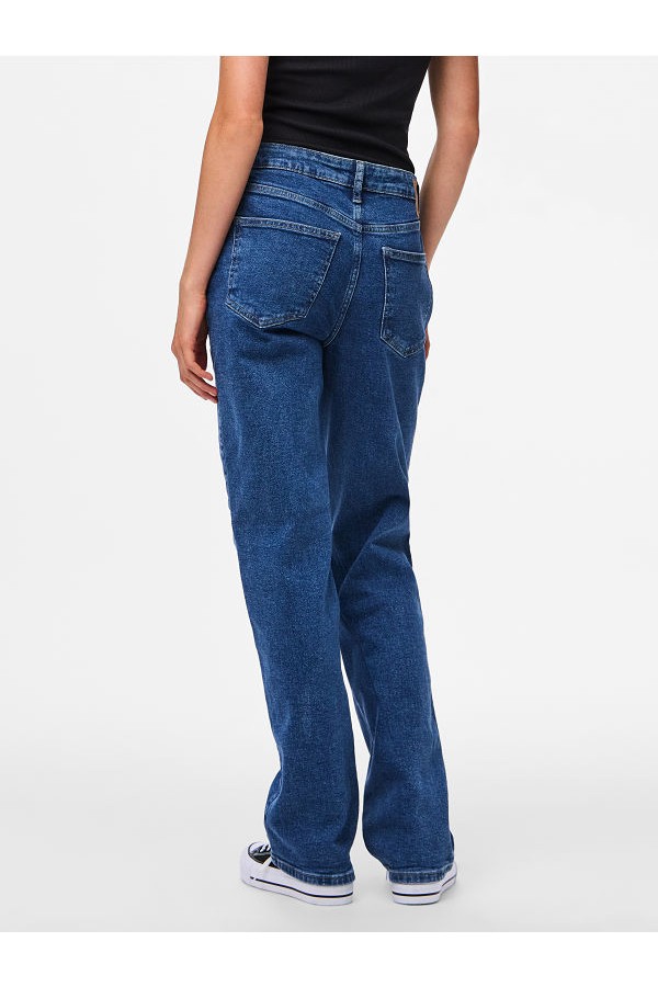 PCKELLY MW STRAIGHT JEANS - ΜΠΛΕ