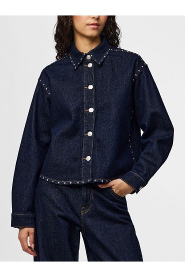 PCKARLA LS DENIM SHIRT D2D FSY PP - ΜΠΛΕ