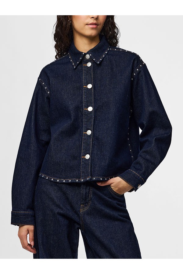 PCKARLA LS DENIM SHIRT D2D FSY PP - ΜΠΛΕ