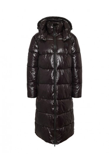 NMALLIE X-LONG SHINY PUFFER DD - ΜΑΥΡΟ