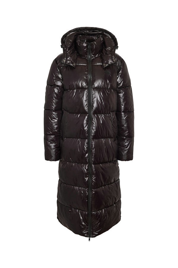 NMALLIE X-LONG SHINY PUFFER DD - ΜΑΥΡΟ
