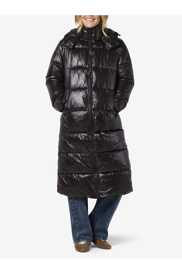 NMALLIE X-LONG SHINY PUFFER DD - ΜΑΥΡΟ