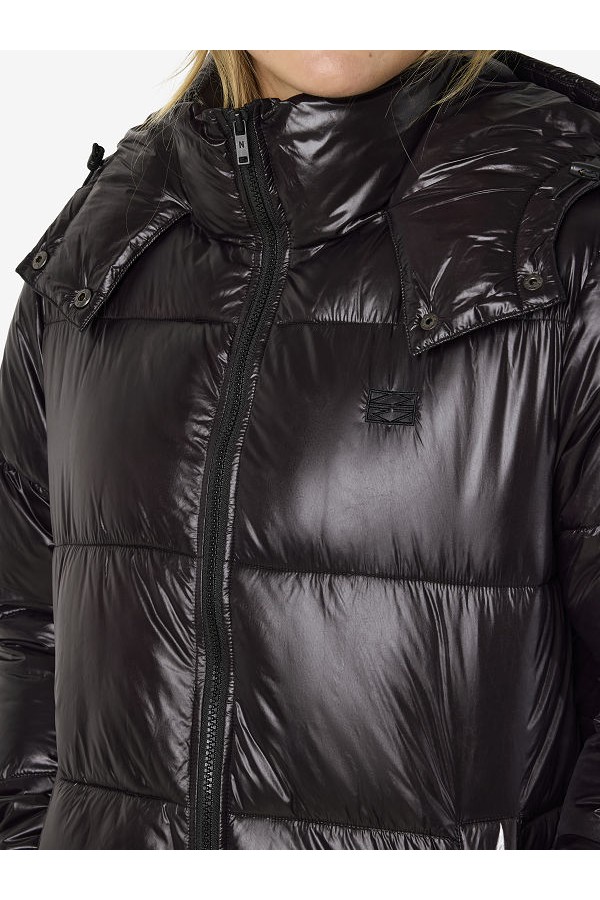 NMALLIE X-LONG SHINY PUFFER DD - ΜΑΥΡΟ