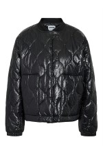 NMALLIE SHINY QUILTED JACKET - ΜΑΥΡΟ