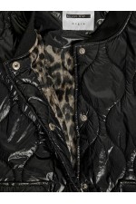 NMALLIE SHINY QUILTED JACKET - ΜΑΥΡΟ
