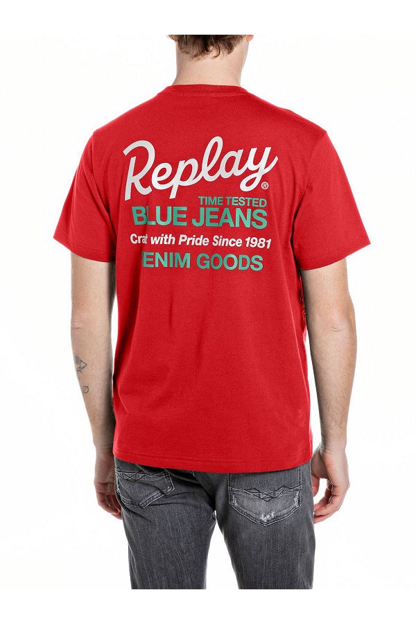 REPLAY T-SHIRT MENS - ΚΟΚΚΙΝΟ