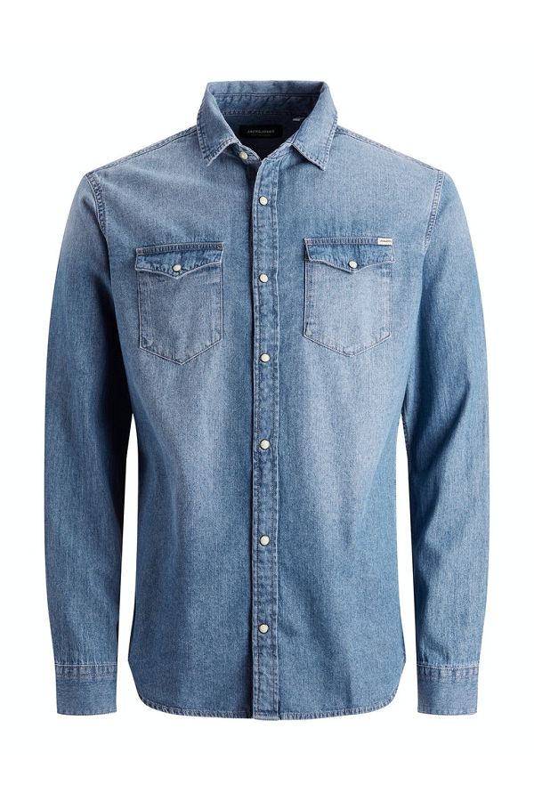 JJESHERIDAN SHIRT L/S NOOS - ΜΠΛΕ