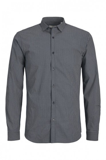 JPRBLACARDIFF PRINT SHIRT L/S PS SS23 - ΜΠΛΕ